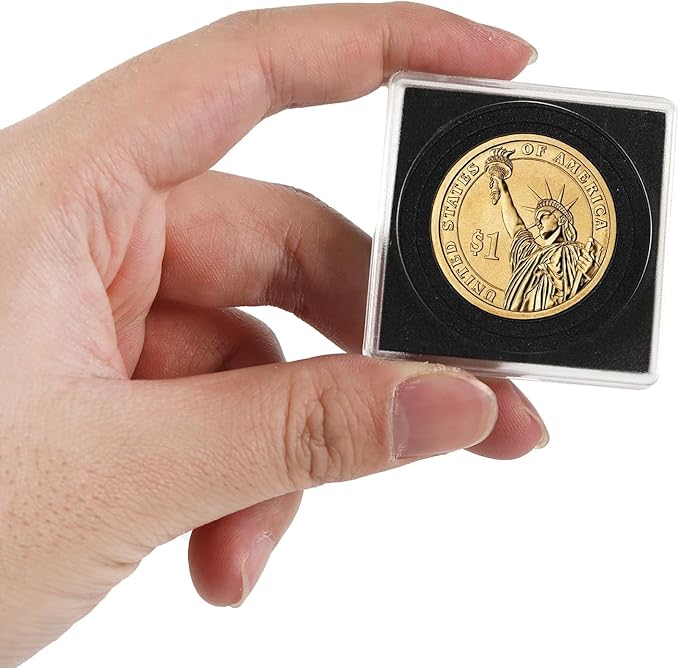 20 Pcs 20-40mm Acrylic Coin Collection Cases with Sponges, Adjustable Coin Holders, Silver Dollar Protection Cases for Collectors, Coin Collection Supplies(20/25/30/35/40mm)