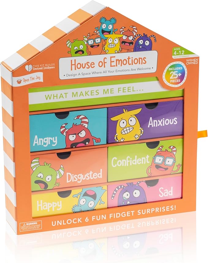 Open The Joy House of Emotions - DIY Emotional Playhouse Kit for Kids Ages 4-12, Social Emotional Learning (SEL) Activities, Creative Crafting for Emotional Intelligence and Mindfulness