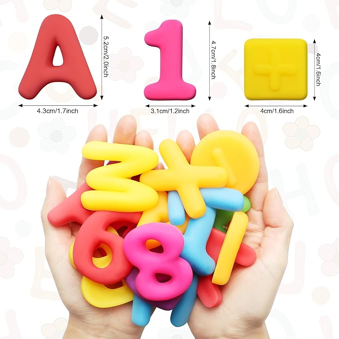 Kryfa ABC Alphabet Learning Toys for Kids Ages 3-5, 40PCS Sensory Bin Filler for Toddlers, Alphabet Letters and Number Mochi Squishies for Kids