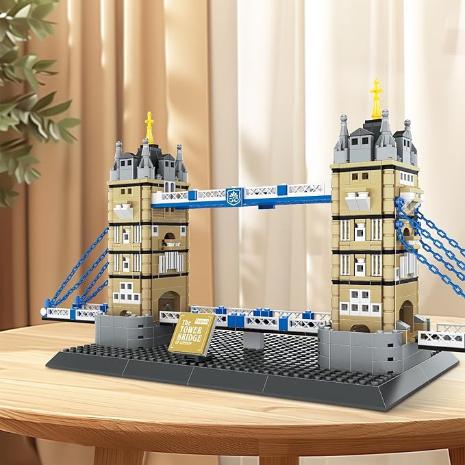 London Twin Tower Bridge Building Blocks Set – 969 Pieces DIY Architecture Model Kit, Collectible Landmark Toy for Adults & Kids, Creative Gift for Christmas&Birthday
