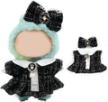 17cm Doll Clothes Set-Adorable Outfits for Dolls-Stylish Accessaries Clothes Dress-Up-Replaceable Clothing Collections, Includes Hat, Top, Skirt(Black-Style D)