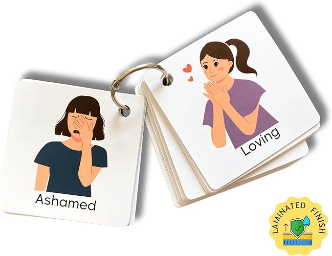 Feelings and Emotions Flash Cards, Communication Aid, Autism Communication Cards, Emotional Learning Cards