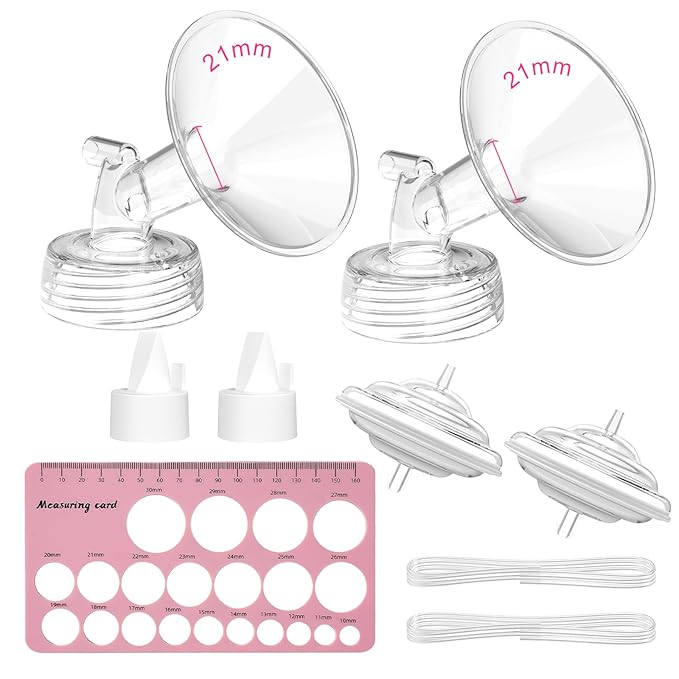 Replacement Pump Parts for Spectra S1/S2/9 Plus/Synergy Gold, Not Original Accessories, 21mm Set Replacements Include Spectra Flange/Duckbill Valve/Backflow Protector/Tubing/Nipple Measure Ruler