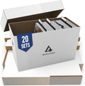 Premium Short Comic Book Storage Box (20 Pack - White). Thick Cardboard Comic Book Box/Cabinet. Comics Books Bin for 150-175 Collectibles. Comics Boxes Storage Case/Cabinet to Showcase Collectibles.