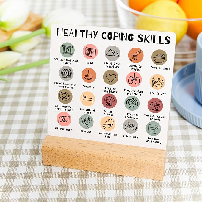 Calming Corner Desk Decor Counseling Office Must Haves Gifts for Mental Health Recovery Self Care Encourage Plaque Gifts Home Therapist Office Counselor Psychology Decorations