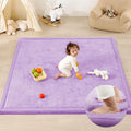 1.3" Thick Baby Play Mat for Floor Playpen, 50x50 Foam Tummy Time Mat, Padded Support Soft Plush Nursery Rug for Infant Kids Toddler Crawling Kick Activity (Lavender)
