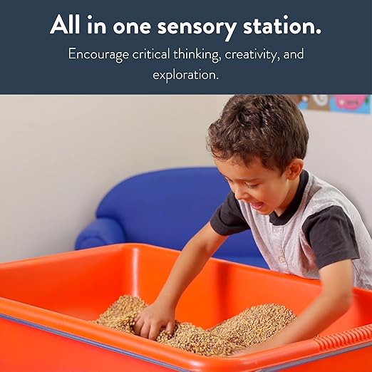 Children's Factory Medium Sensory Table – 24″ Height, Sandbox, Water Table for Kids, Red