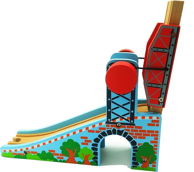 Z MAYABBO Wooden Train Tracks Accessories Wood Train Lifting Bridge for Railroad Tracks fits for All Railway Tracks
