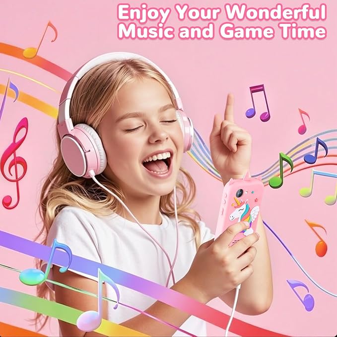 Lapare Kids Smart Phone for Girls, Christmas Birthday Gifts for Girls Age 3-10,Kids Toys Cell Phone, Toddler Learning Play Toy Phone with Dual Camera, Game, Music Player and More (32G)