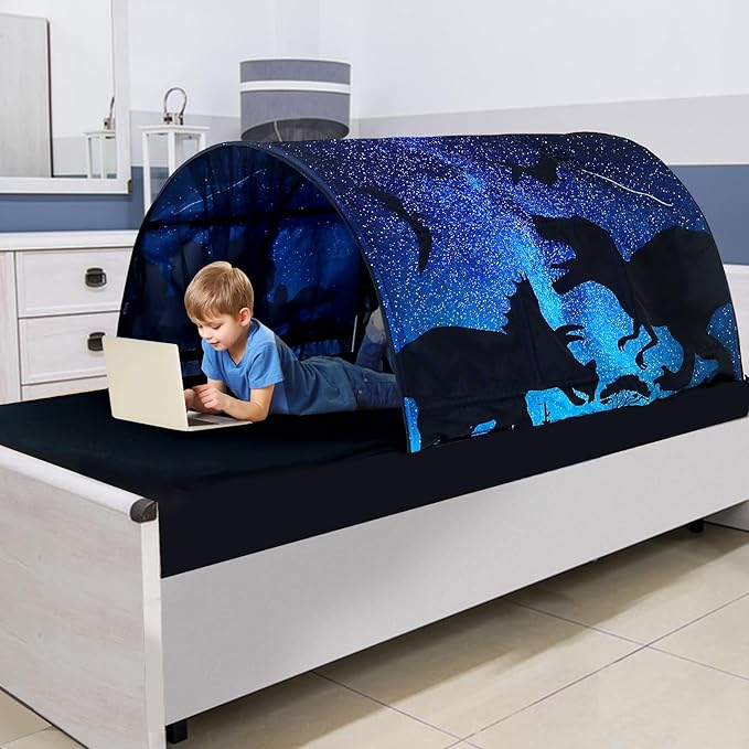 Bed Tent for Kids Lucky Castle Bed Tent Foldable Play House for Children Play Tents for Girls Boys Sleeping Canopy Playhouse