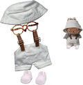 Clothes Set for Labubu 17cm Doll(NO Doll) , Handcrafted Crochet Set Hat & Jumpsuit, Stylish Premium for Labubu Outfit with Accessories, Cute for Dress up Unique Style