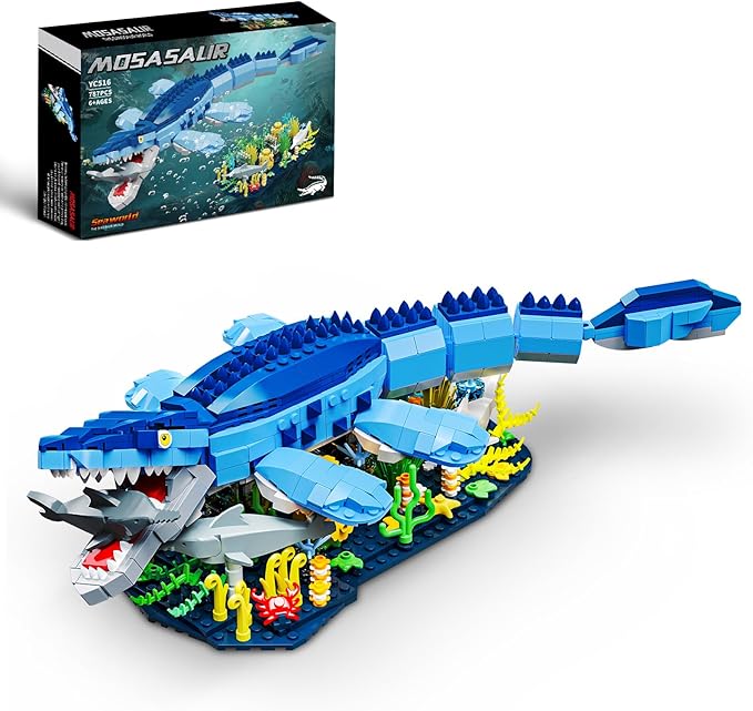 Ocean Mosasaurus Dinosaur Building Set- Compatible with Lego Sets for Boys 8-14, Dino World Park Building, Birthday Gift Set for Boys,Adults (787 Pieces)