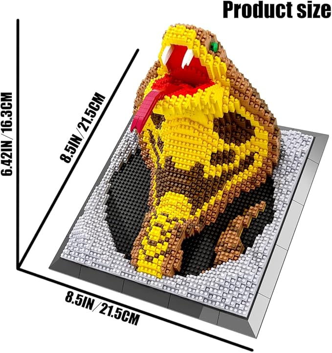 BDYDT Wall Art Snake Building Blocks Set; A Wall Decor Set for Adults Who Love Creative Hobbies(2376 Pieces) Toys Gifts for Kid and Adult