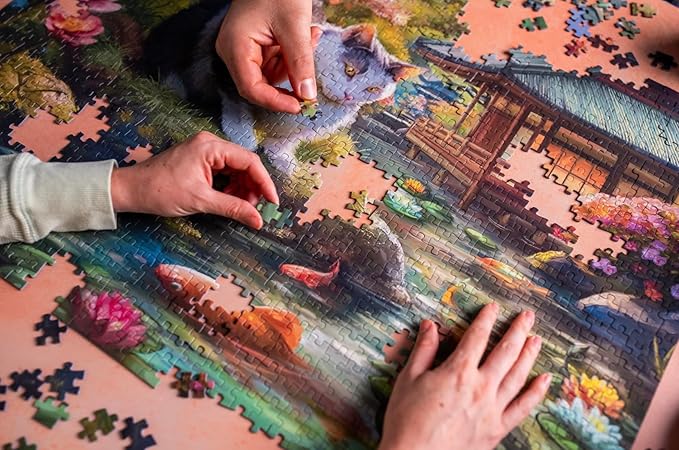 The Koi and The Kitty Encounter | Traditions by Mosaic Puzzles - 1000 Piece Puzzle