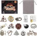 VolksRose 15pcs Brain Teaser Puzzles, Metal Wire Puzzles Set, Mind Smart Game IQ Challenge Puzzle Games, Educational IQ Test Unlock Interlocking Toy Lock Puzzles Gift for Adults Teenagers