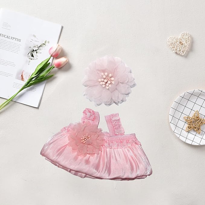 17cm Doll Clothes Dress Hairpin Accessories Outfits (NO Doll)(Colorful Dress + Hairpin)