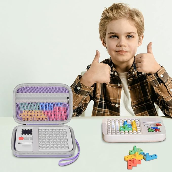 Case Compatible with GiiKER Super Blocks Puzzle Game, Super Slide Brain Teaser Puzzle Holder, Organizer Storage Bag for Electronic Brain Game Console & Puzzles for Kids Boys and Girls -Box Only-Purple