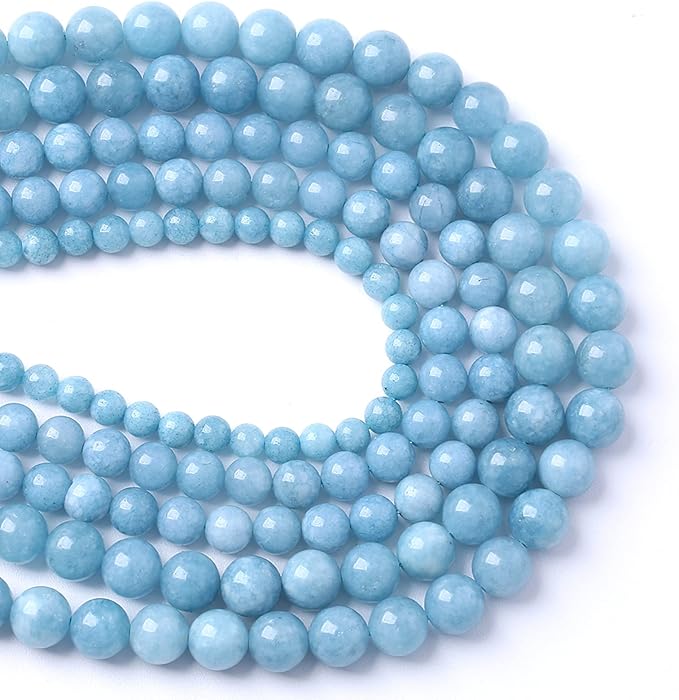 4MM 86PCS Blue Aquamarine Jade Loose Beads for Jewelry Making DIY Bracelet