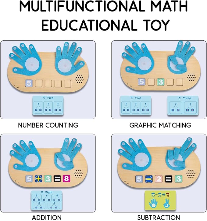 Montessori Toys Number Blocks Toys for Kids, Learning Toys for Toddlers 3+ Years with Music, Math Game Educational Toys, Homeschool Supplies Preschool Kindergarten Math Manipulatives