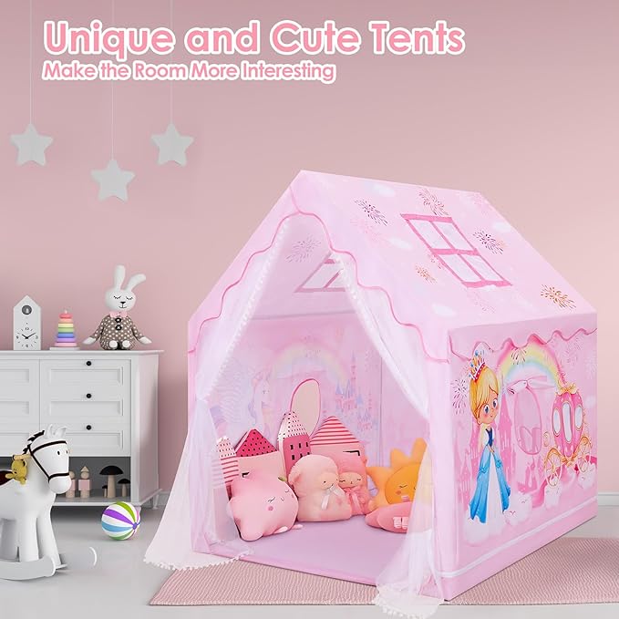Kids Tent Toddler Playhouse for Boys Girls,Large and Foldable Kids Playtents with Windows,Portable and Lightweight Play Tent Indoor&Outdoor Gift for Children