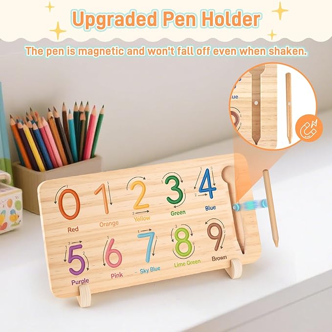 LovesTown Preschool Learning Toys for Toddler, Educational Math Manipulatives Montessori Toys Number Counting Blocks for Kids Birthday Gifts