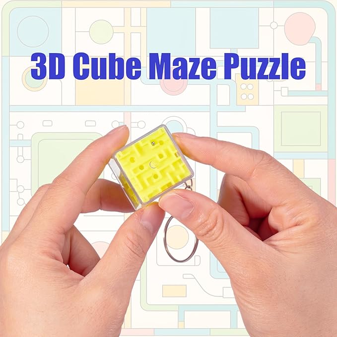 50 Pcs Maze Puzzle Toy Gift 3D Cube Box Mini Maze Christmas Puzzles Game for Adults Birthday Party Favors Stocking Stuffers for Kids