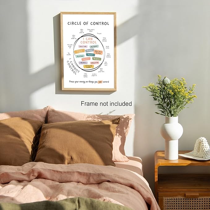 Circle Of Control Poster What I Can And Cannot Control Therapy Office Wall Art Kids Mental Health Poster Calm Down Corner School Decor 12x16in Unframed