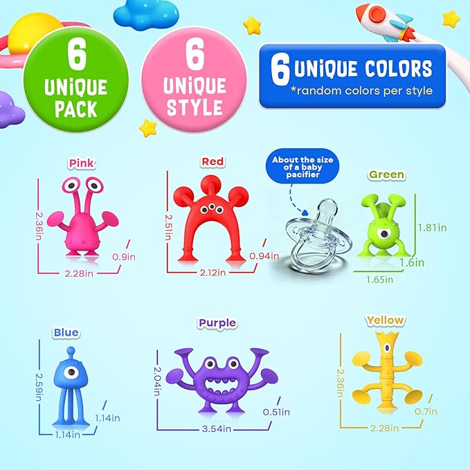 Baby Bath Toys Suction Toy: No Hole Bath Toy for Baby Toddlers - Kids Mini Sensory Fidget Suction Cup Toys for Boys Girls - Window Building Toy Gifts Christmas Stocking Stuffers for Kids (Ages 3+)
