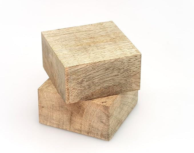 Exotic Wood Zone Mango Wood Unfinished Wood Bowl Blanks Kiln Dried | Hardwood Square Blocks for DIY Woodworking Enthusiasts Wood Pieces for Wood Crafts and Projects (8" x 8" x 2")