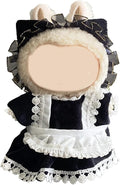 17cm Doll Clothes Set, Cute Girls Doll Outfits, 3 PCS Black Maid Style Dress Outfits Exquisite Accessories