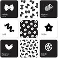 Pasta for Baby High Contrast Cards Sensory Toy Learning Activity Large Black and White Flash Cards Newborn Tummy Time Play 0+ Months Infant Essentials Curious Baby Activity Gift Set