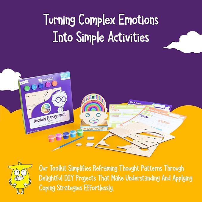Open The Joy Anxiety Buster Toolkit: The Ultimate Comprehensive Kit for Kids, Packed with Therapeutic Tools and Playful Learning to Help Conquer Worries - Ages 4+