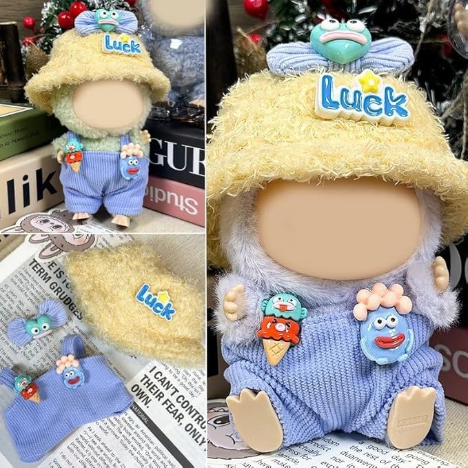 17cm Doll Clothes Set & Outfit - Cuddly Fashion Dresses with Accessories, Luxury Chic Doll Clothing & Plush Pullover Hoodie Doll Clothing DIY ,Just Clothes