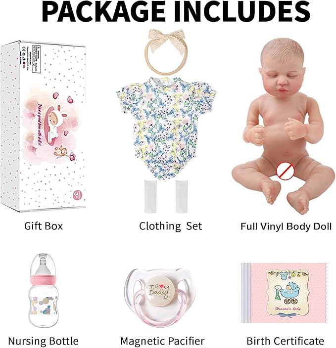 SCOM Lifelike Reborn Baby Dolls - 20 inch Cute Realistic Baby Girl, Soft Full Vinyl Body Newborn, Washable & Poseable, with Accessories for Boy Girl Ages 3+ Yrs Gift, Birthday,Christmas,Halloween