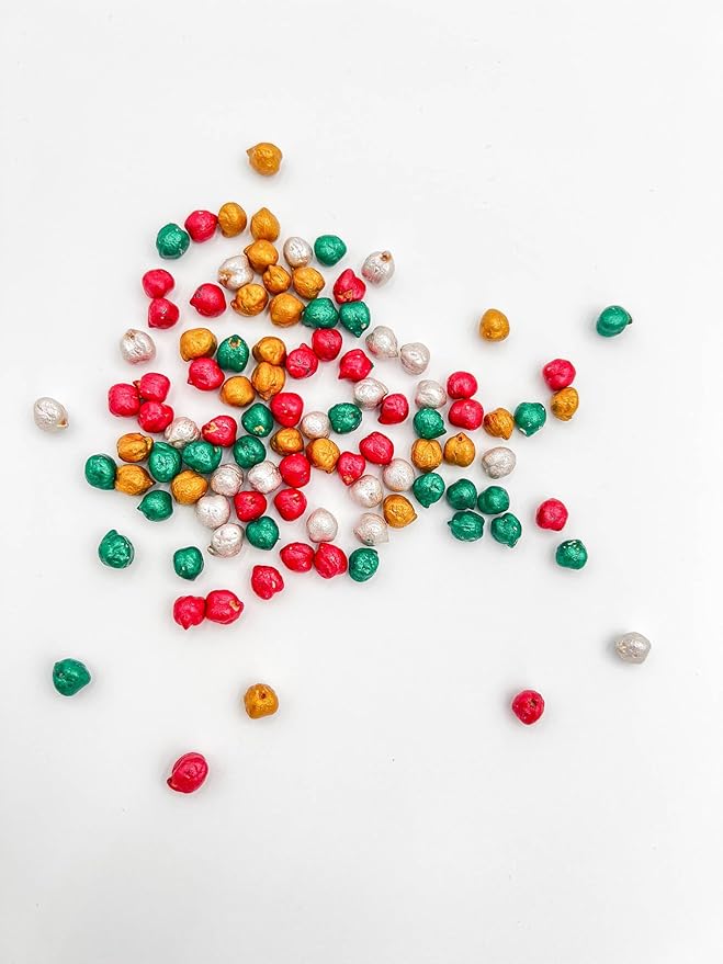 Colored Chickpeas for Sensory Play and Sensory Bins - Many Different Seasonal Colors (2 Cups, Christmas2)