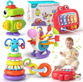 4 in 1 Baby Toys for 6 to 12 to 18 Months, Infant Sensory & Stacking for 1+ Year Old, Busy Cube Toys for Babies 6 - 12 Months, Piano Xylophone Musical Travel Toys, Christmas Birthday Gifts for 1 - 2