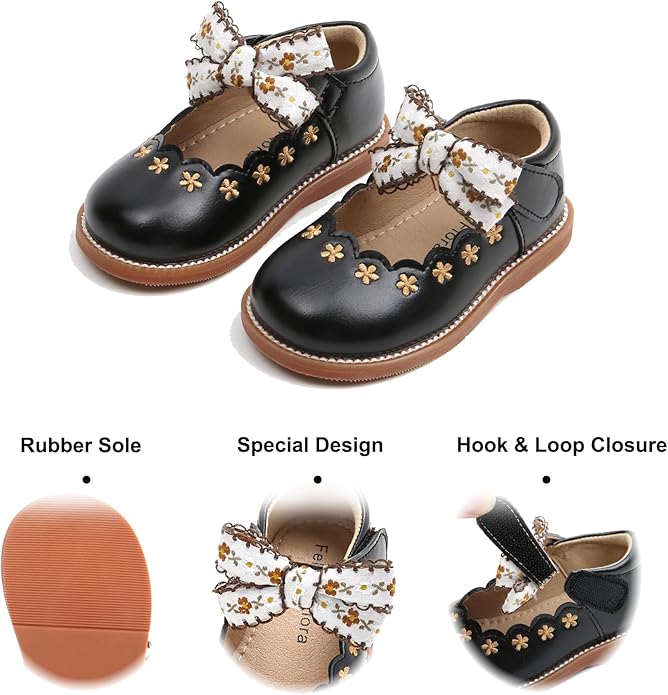Felix & Flora Toddler Little Girl Mary Jane Dress Shoes - Ballet Flats for Girl Party School Shoes