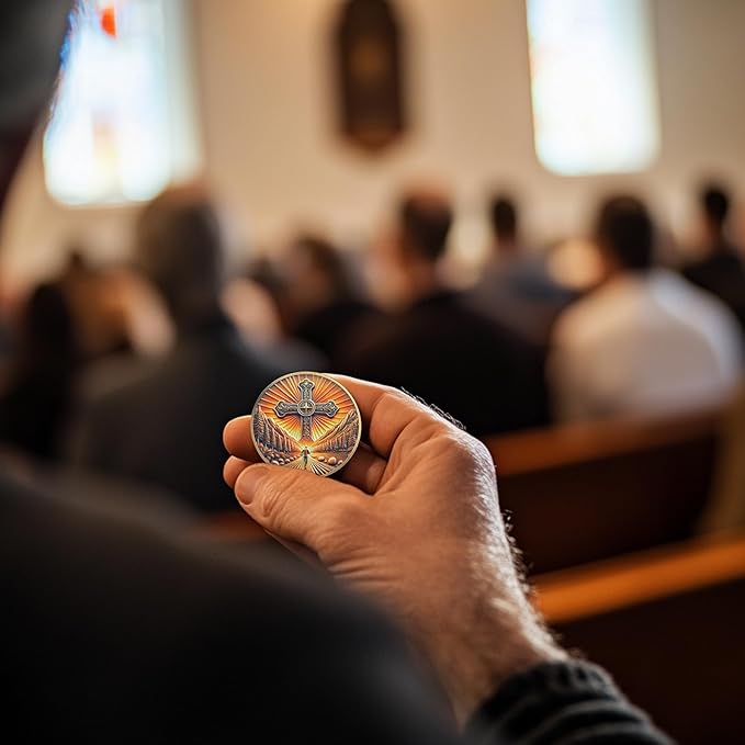 Philippians 4:13 Christian Challenge Coin – Path of Faith Religious Token with Bible Verse – I Can Do All Things Through Christ – Inspirational Gift for Men & Women