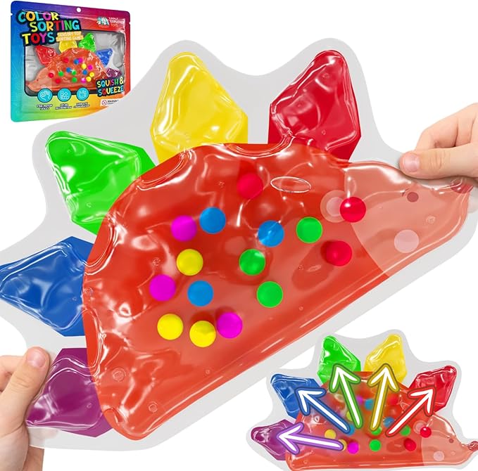 Sensory Toys for Toddlers Travel Toys Porcupine Color Sorting Matching Montessori Squishy Toy for Toddler Car Activities Calm Down Preschool Toy 5 Vibrant Fine Motor Skills Color Sorting Game
