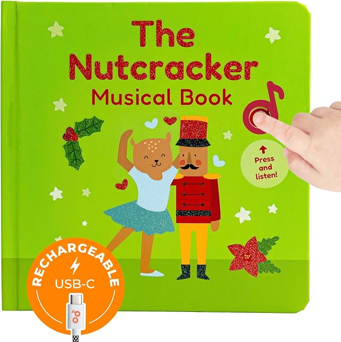 Cali's Books The Nutcracker Book for Children - Rechargeable USB Musical Book for Toddlers 1-3, Perfect for Christmas, 6 Excerpts from Tchaikovsky's Nutcracker, Ballet Gift for Kids