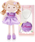 LeyaDoll Personalized Soft Baby Doll Toys for Girls (16''), My First Christmas Dolls, Leya Doll Baby Rag Doll Plush Toys for Toddler Kids Infants -Princess Starlet Light Purple