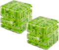 2pcs Large Labyrinth 3D Puzzle Maze Cube,Engaging Brain Teaser Toy,3D Magic Cube Maze Ball Puzzle for Stress Relief & Logic Development (Green)