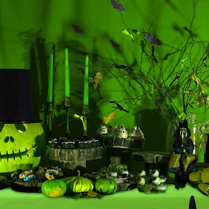 Oudain 3 Pieces Ghost Themed Tablecloths Waterproof Halloween Rectangle Table Cover Disposable for Boy Birthday Party Baby Showers Supplies Black and Green Table Cloth for Halloween Decoration