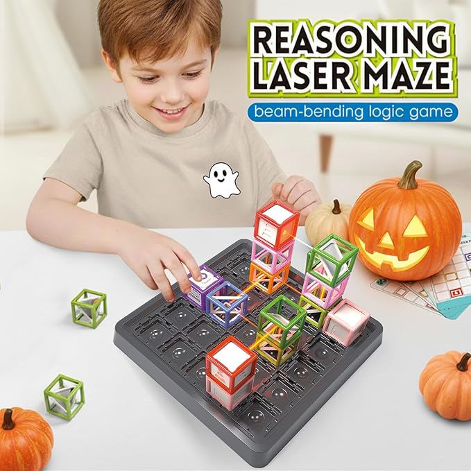 [2025 New] Reasoning Maze, Ultimate STEM Toys for Boys Age 8-12, Logic Game with 60+ Challenges, Toy for 8 9 10 11 12 13 14 Year Old Kid & Adult Birthday Gift - 25 Pcs Cubes