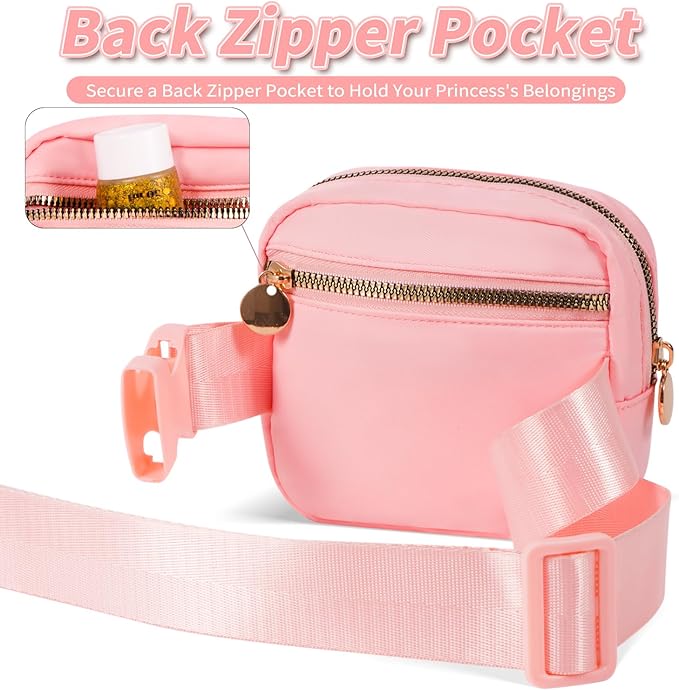 Mini Belt Bag Fanny Pack with Initials Letter Patch Small Crossbody Bags Cute Stuff Birthday Gifts for Teenager Girls Trendy Stuff for Teens - Initial D,Peach