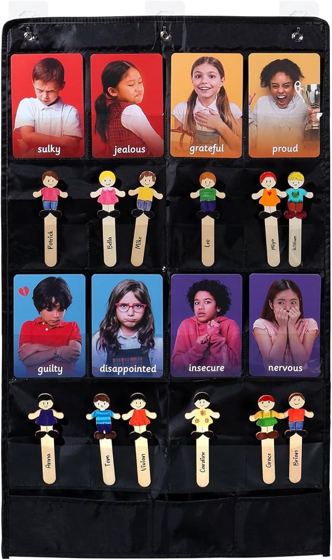 MEROCO Emotion Cards for Kids Aba Therapy Materials Autism Social Emotional Learning Activities Emotions Flash Cards with Feelings Chart Calm Down Corner Supplies Speech Therapy Materials for Toddlers