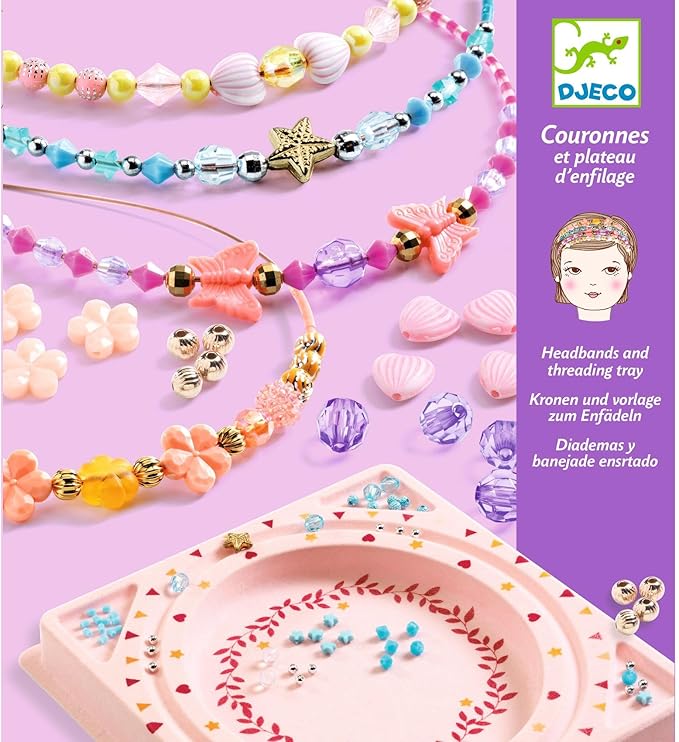 DJECO Headband Making Kit for Girls - DIY Fashion Headbands, Make Your Own Hair Accessories Set, Fun & Creative for Family & Friends - DIY Beaded Jewelry Kit & Craft for Kids Ages 10+