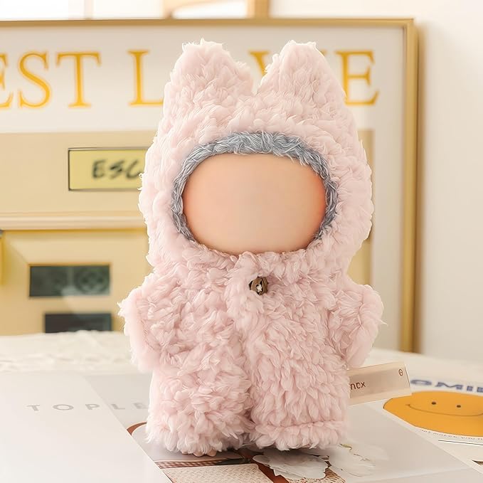 17cm Doll Clothes Set, Overalls Set for 6.7inch Doll Suit, Faking Animal Style Outfit Jumpsuit, Cute Fashion Dress Up Clothes Accessories for 1st/2nd/3rd Gen Dolls (Rabbit)