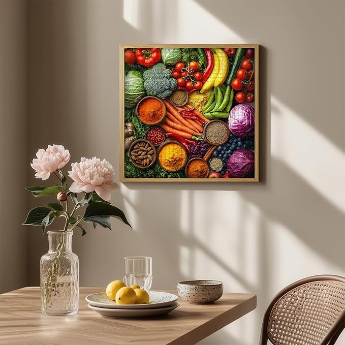 Vintage Fruit Puzzles for Adults 1000 Pieces, PICKFORU Colorful Vegetable Plant Spices Jigsaw Puzzles Kitchen, Hard Challenging Food Theme as Art Decor