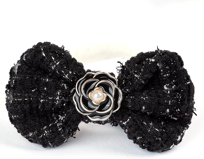 17cm Doll Clothes for labubu - Luxury Chic Style Set for 17cm Dolls, Premium Doll Outfit with Accessories - Black Plaid Tweed Dress + White Necktie + Plaid Bow (Clothes Only)